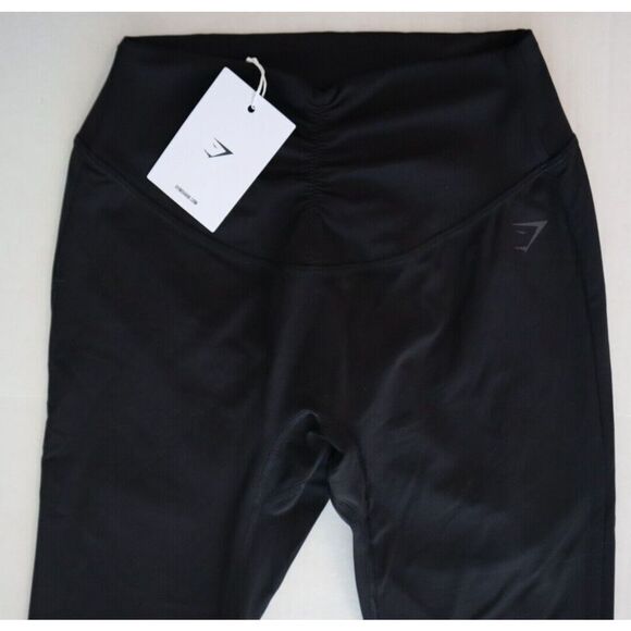 Gymshark B6A4D-BB2J-S-AM2 Women's Sz S Black High-Waisted Ruched Leggings - Picture 6 of 11